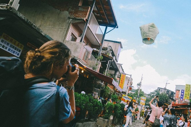 Private Tour to Jiufen, Yehliu Geopark, and Pingxi - Jiufen Old Street, stairways, snacks, and mountain views