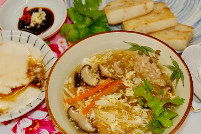 Turnip cake, Pork thick soup, Tofu pudding. Taiwan Traditional Light Meals Experience-C (Taipei Cooking Class) - A caring Taiwanese welcome through food
